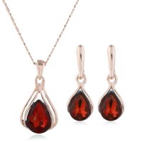 SET642 - Red Gemstone Necklace Set